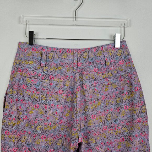 Nike Golf Womens Purple Pink Paisley Dri fit Bermuda Shorts Size S - Picture 5 of 10